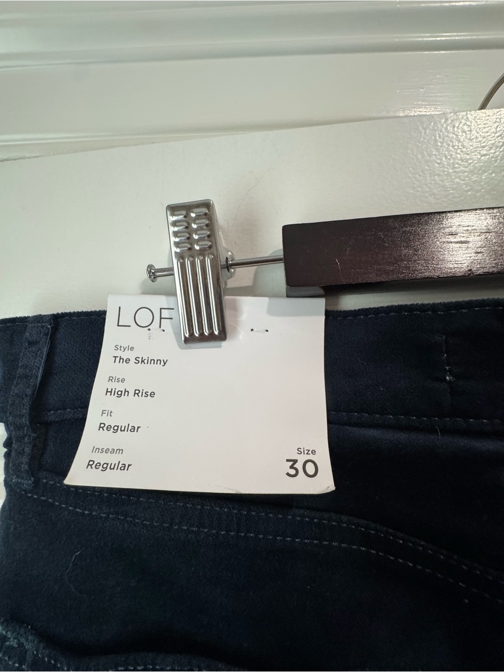 NWT LOFT The Skinny High-Rise Pants in Deep blue color.